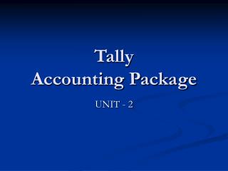 Tally Accounting Package