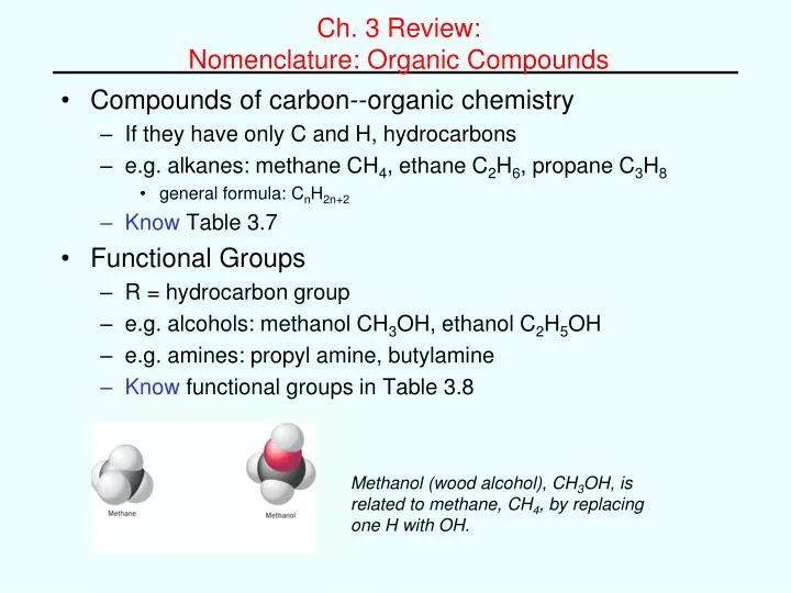 ch 3 review nomenclature organic compounds