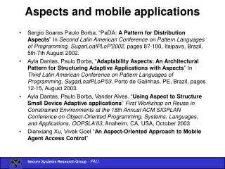 Aspects and mobile applications