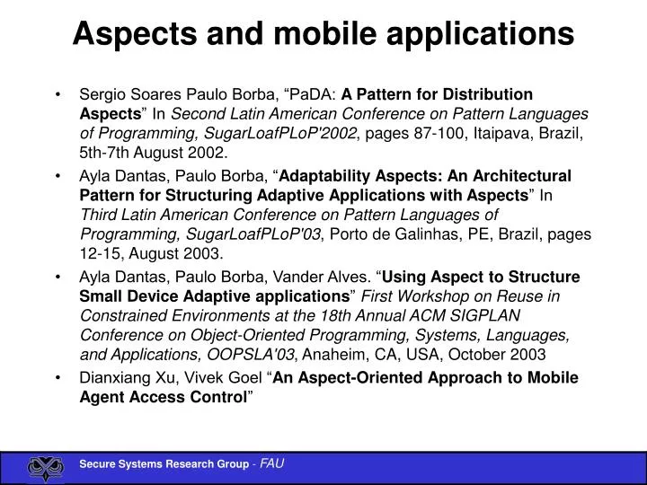 aspects and mobile applications