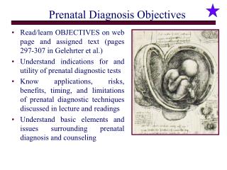 Prenatal Diagnosis Objectives