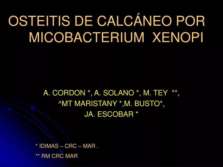 osteitis de calc neo por micobacterium xenopi