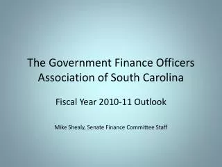 The Government Finance Officers Association of South Carolina