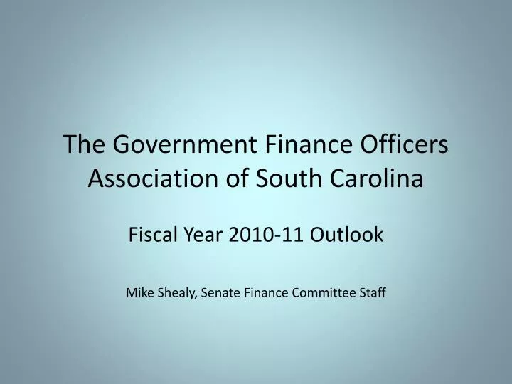 the government finance officers association of south carolina