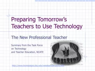 Preparing Tomorrow’s Teachers to Use Technology