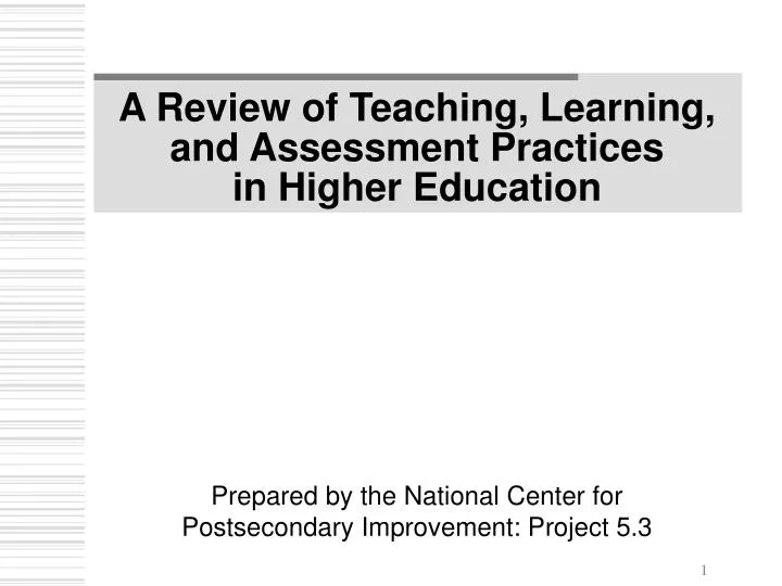 a review of teaching learning and assessment practices in higher education
