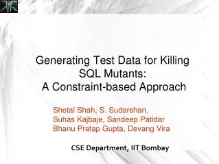 Generating Test Data for Killing SQL Mutants: A Constraint-based Approach