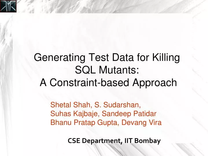 generating test data for killing sql mutants a constraint based approach