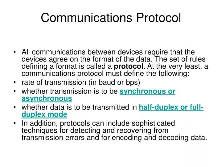 communications protocol