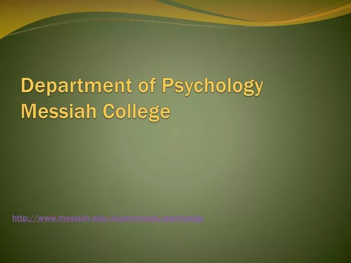 department of psychology messiah college