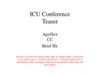 ICU Conference Teaser