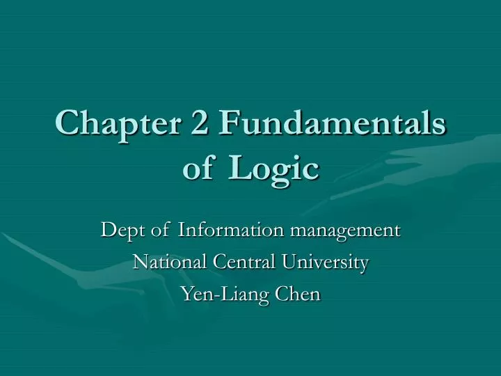 chapter 2 fundamentals of logic