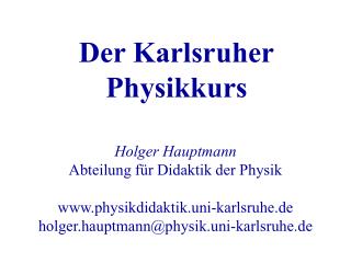 Der Karlsruher Physikkurs