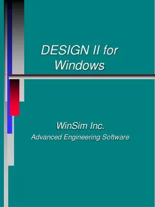DESIGN II for Windows