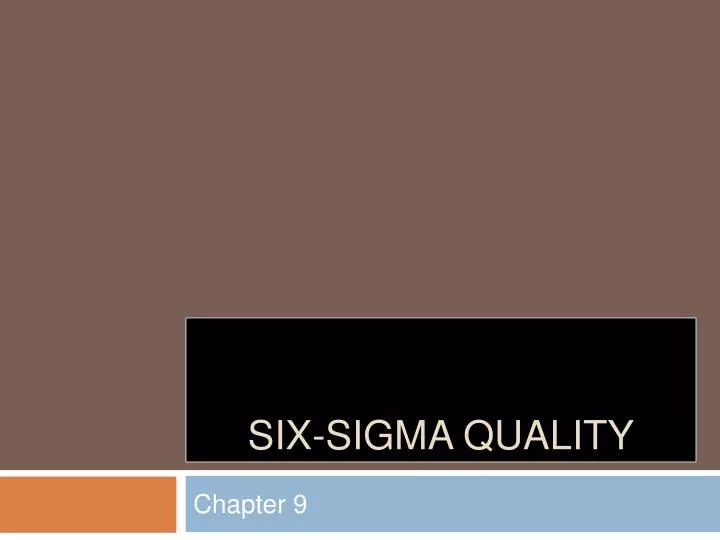six sigma quality