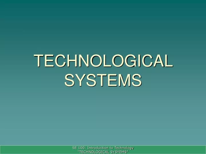 technological systems