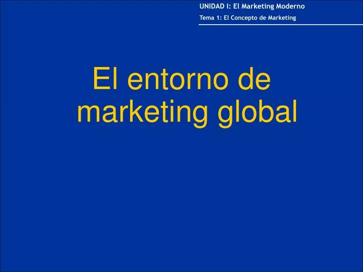 el entorno de m arketing global