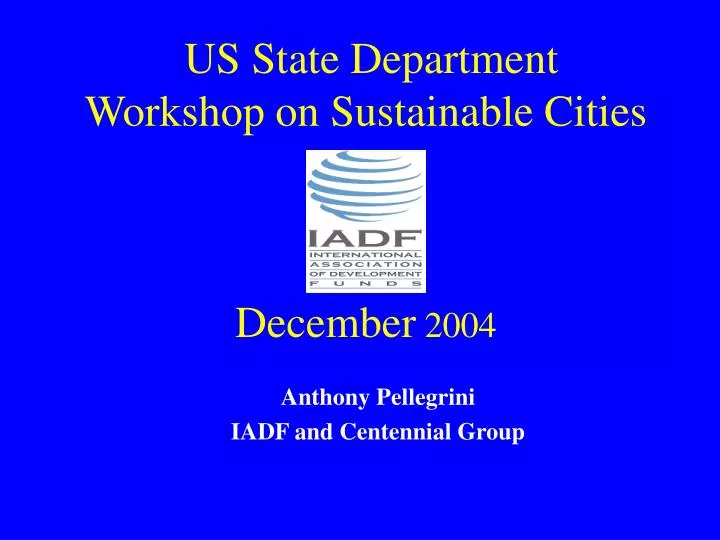 us state department workshop on sustainable cities december 2004