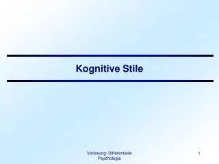 kognitive stile