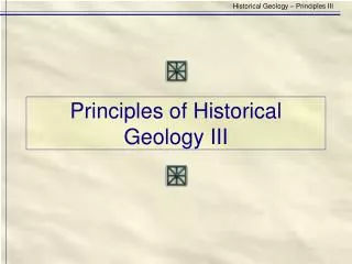 Principles of Historical Geology III