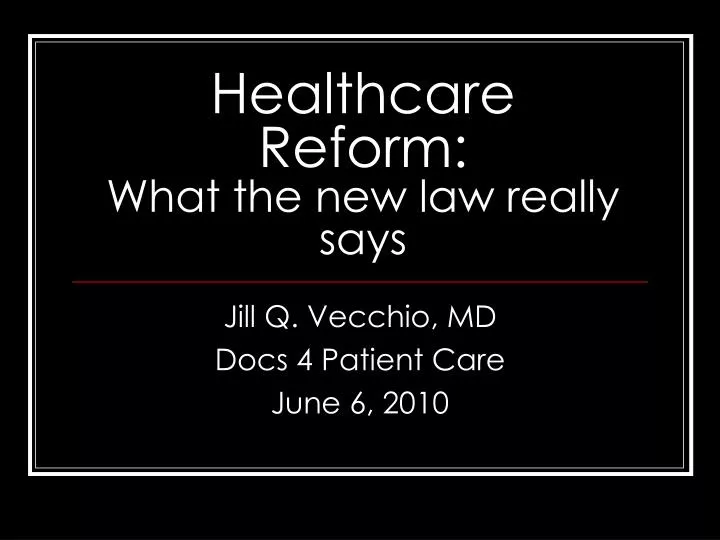 healthcare reform what the new law really says