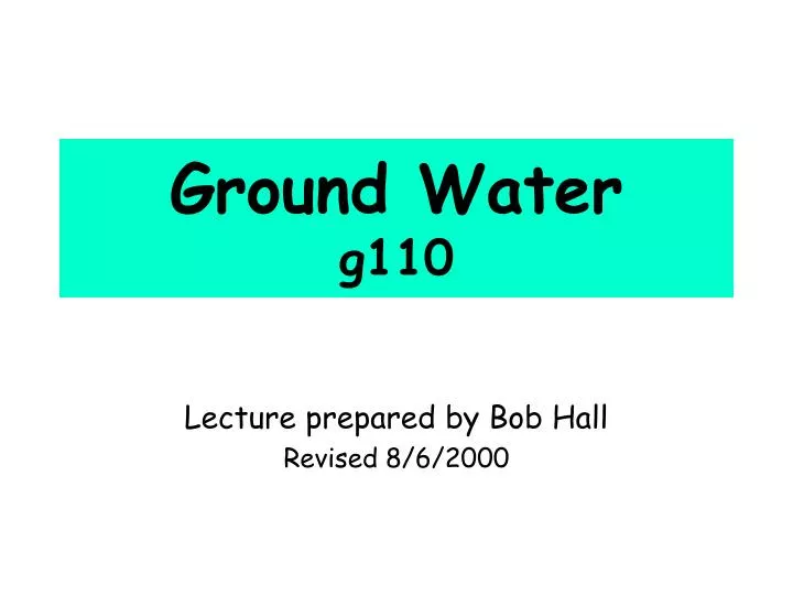 ground water g110