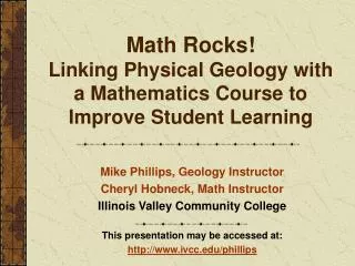 Math Rocks! Linking Physical Geology with a Mathematics Course to Improve Student Learning
