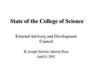 State of the College of Science