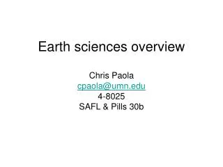Earth sciences overview