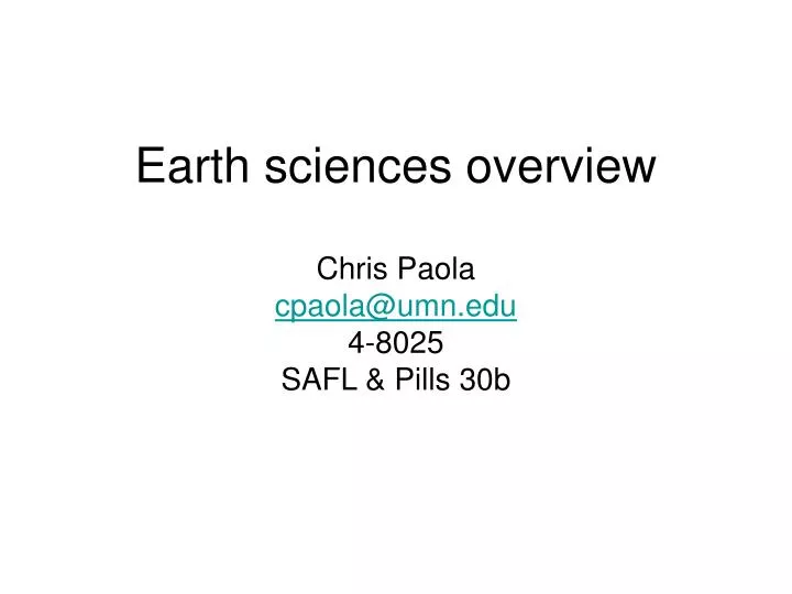 earth sciences overview