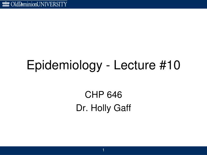 epidemiology lecture 10