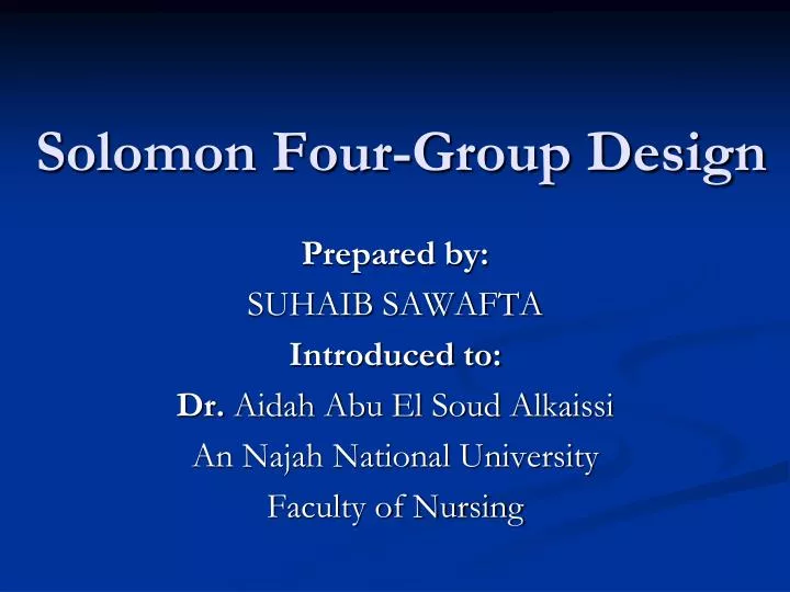 solomon four group design