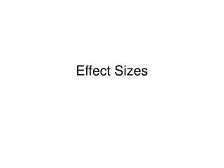 Effect Sizes