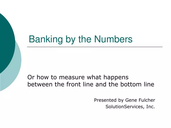 banking by the numbers