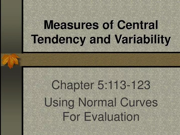 measures of central tendency and variability