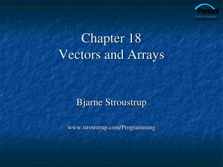 chapter 18 vectors and arrays
