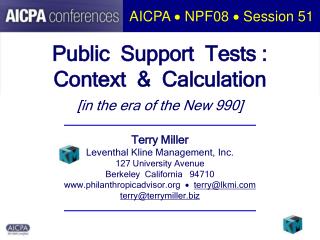 Public Support Tests : Context &amp; Calculation [in the era of the New 990]