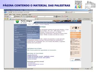 p gina contendo o material das palestras