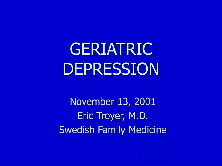 geriatric depression
