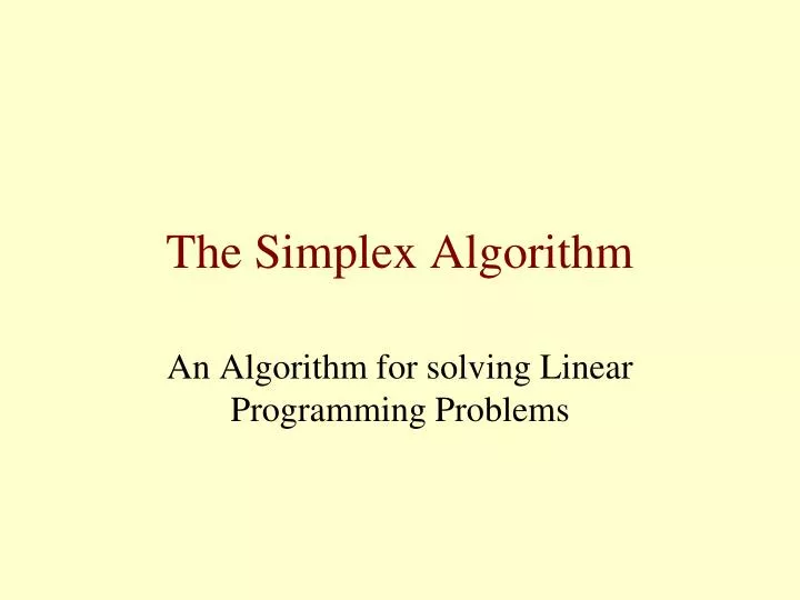 the simplex algorithm