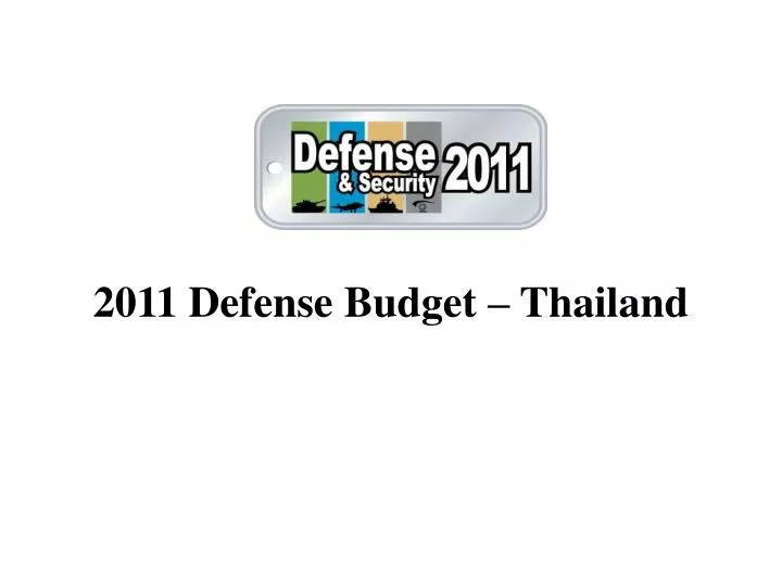 2011 defense budget thailand