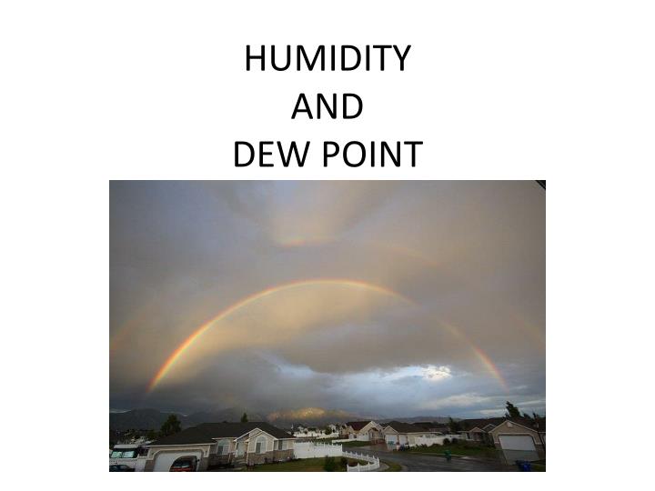 humidity and dew point