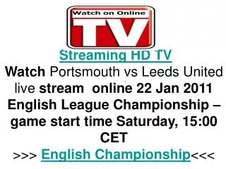 Portsmouth vs Leeds United live FLC Hq Tv Streaming