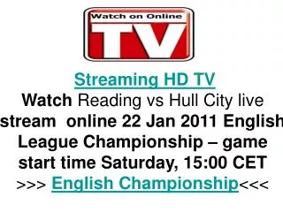Reading vs Hull City live FLC Hq Tv Streaming