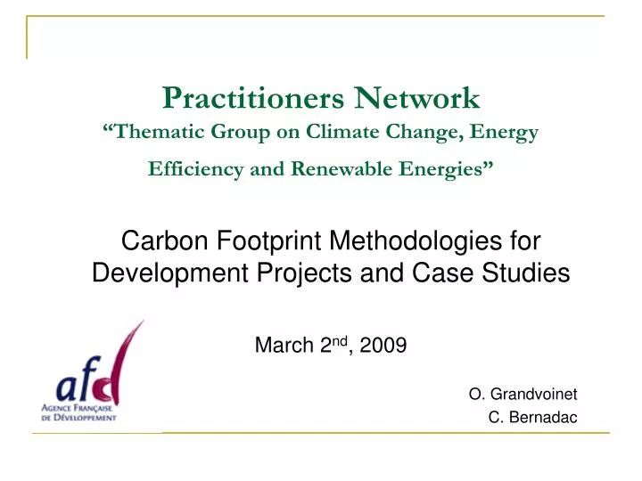 practitioners network thematic group on climate change energy efficiency and renewable energies