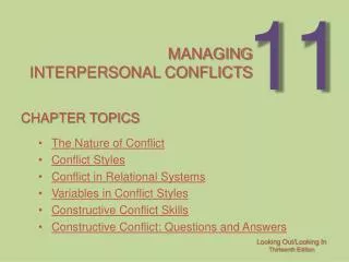 Managing interpersonal conflicts