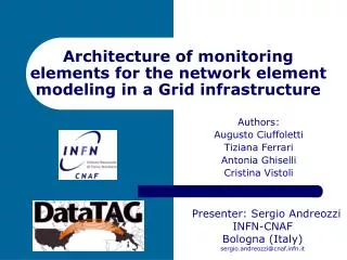 Architecture of monitoring elements for the network element modeling in a Grid infrastructure