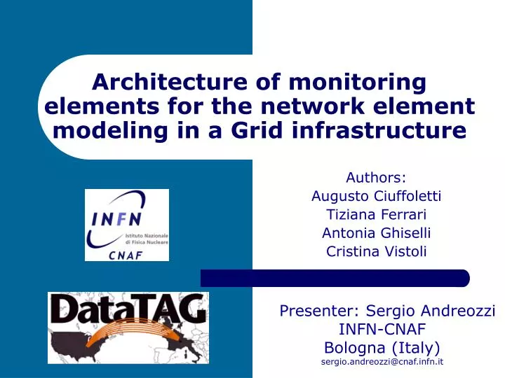 architecture of monitoring elements for the network element modeling in a grid infrastructure