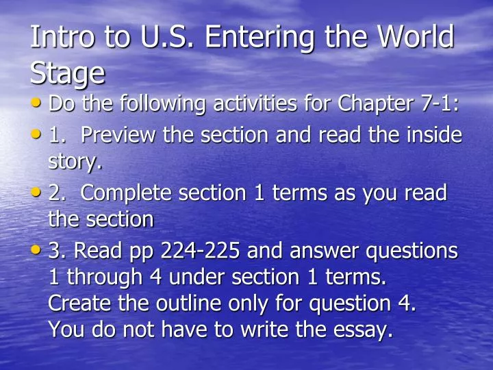 intro to u s entering the world stage
