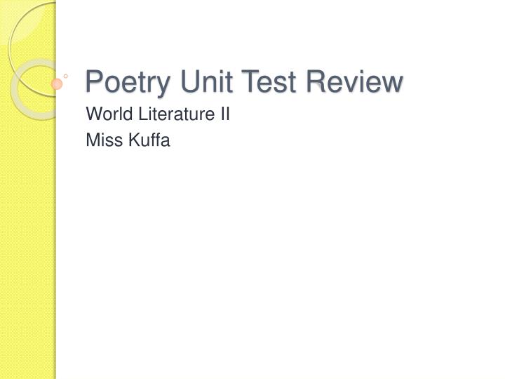 poetry unit test review